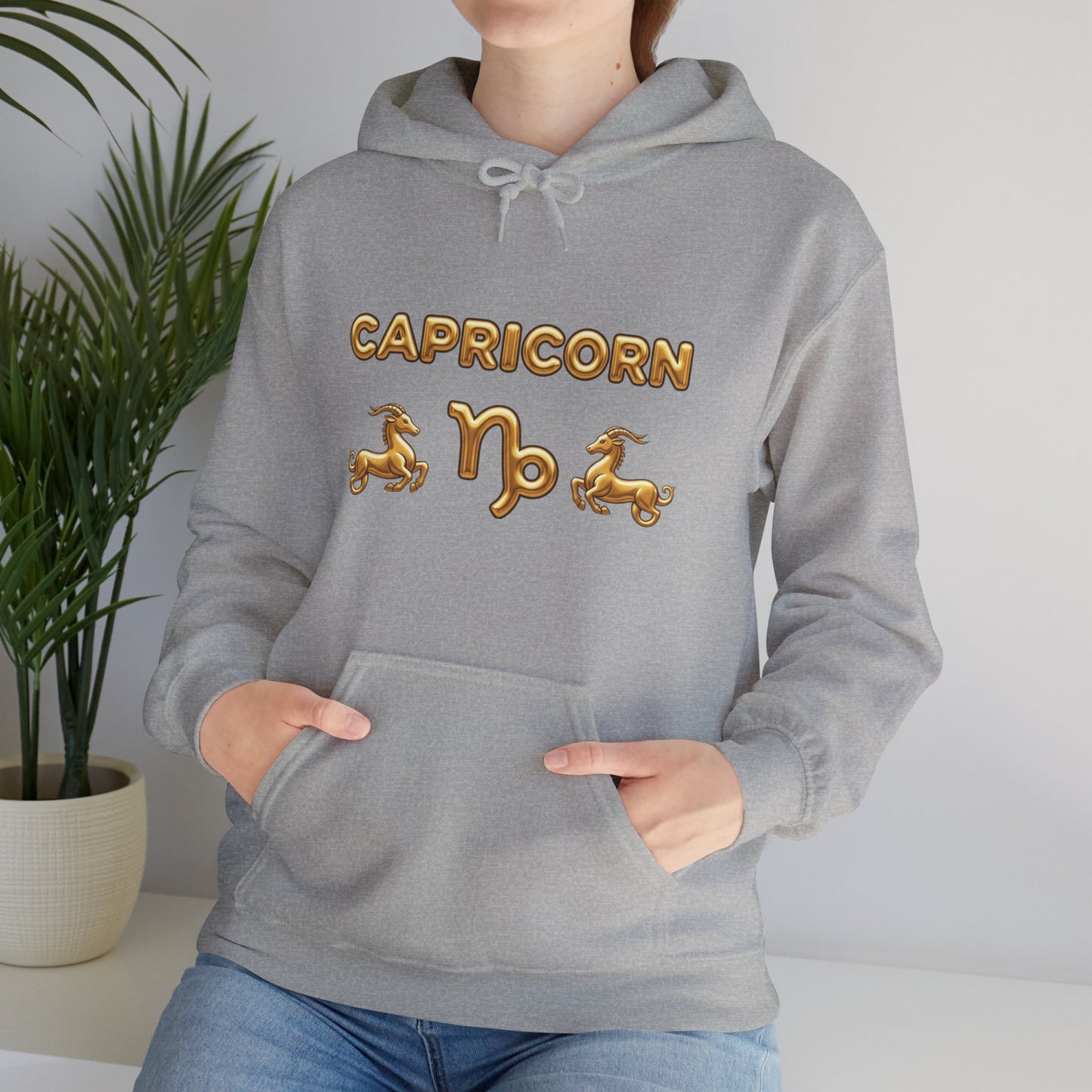 Capricorn Gold Zodiac Hoodie — Astrological Horoscope Sweatshirt