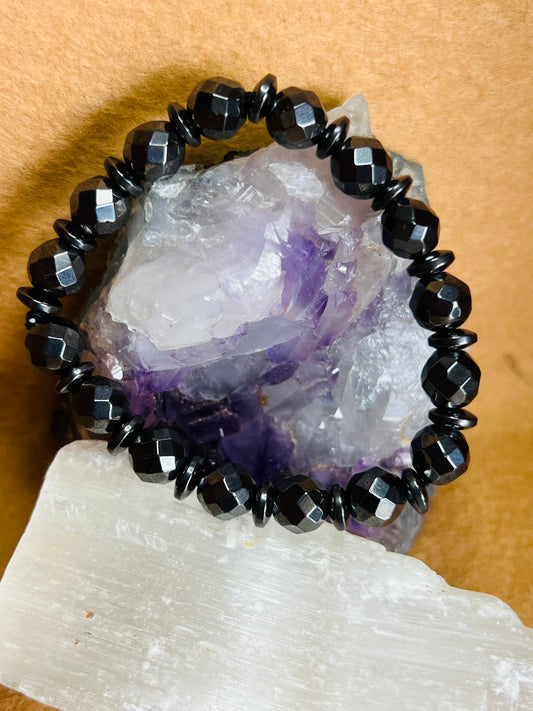 Faceted Hematite Braclet