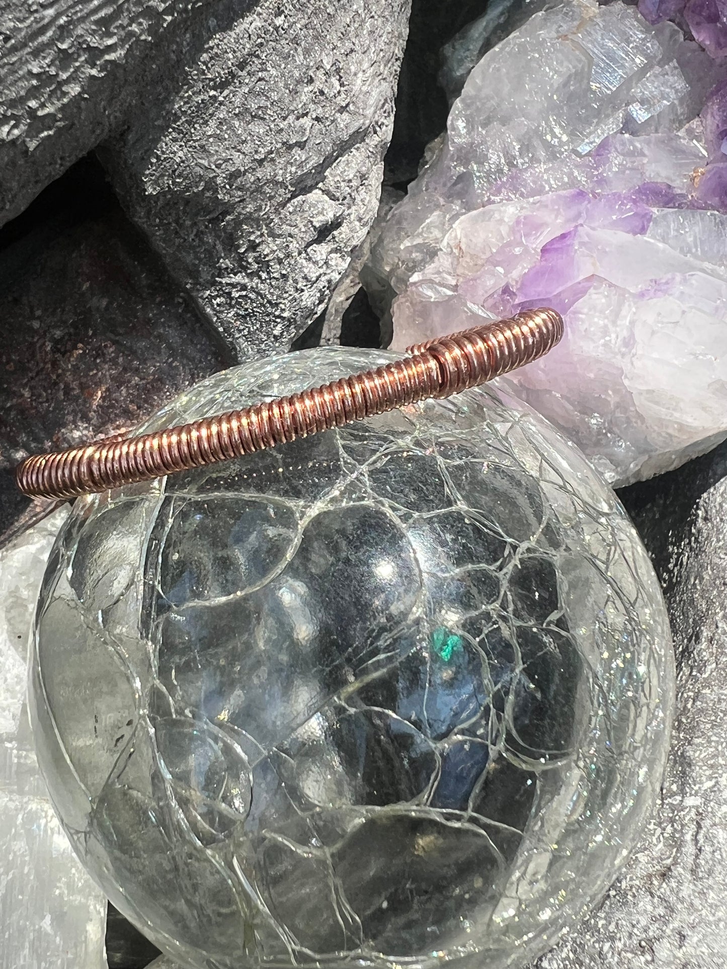 All wrapped up pure copper bangle