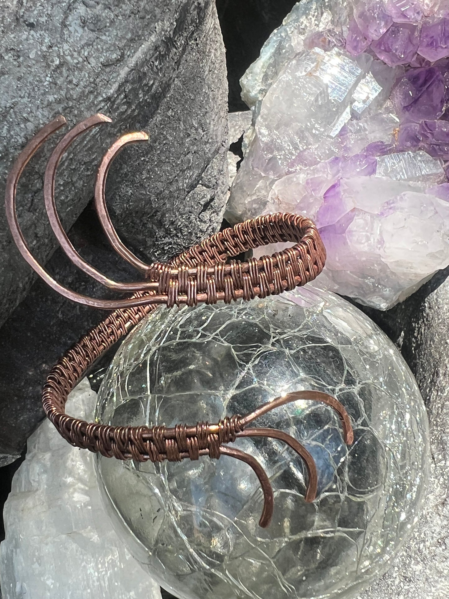 Pure copper wire, weave wrist ￼ cuff