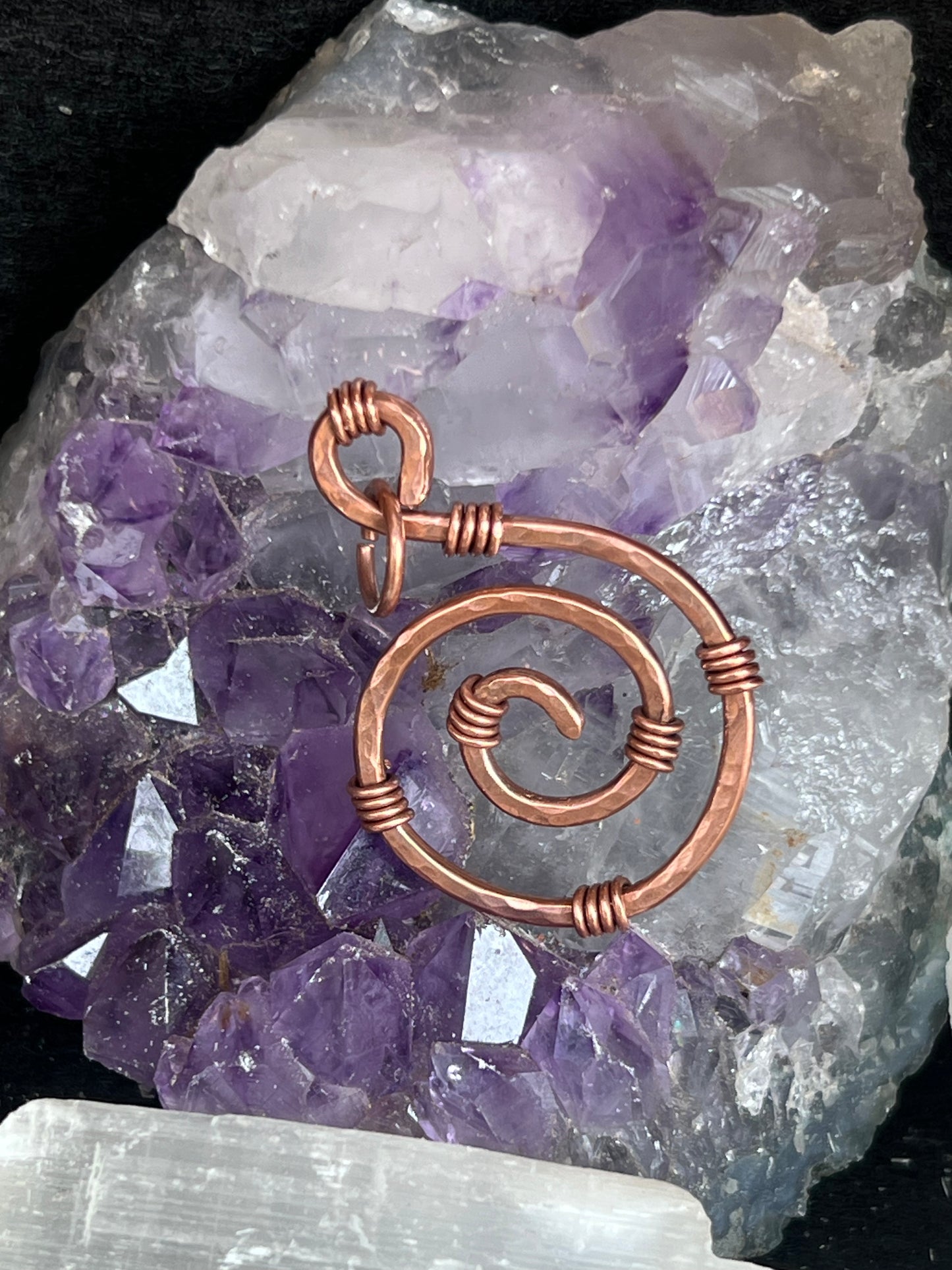Swirl pure copper pendant