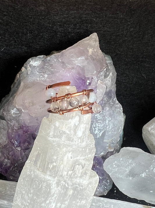 Agate and Copper Ring